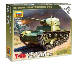 Assembled model Soviet light tank T-26
