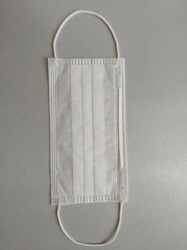 Medical mask three-layer nonwoven mask, disposable, spunbond/spunbond/meltblown with earflaps, size 175 mm x 95 mm, disposable,