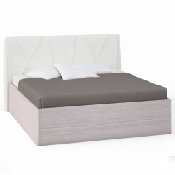 "Rimini Ice" AFD-01.CG, Bed 2 twin beds with n/m, upholstered in white asm. (1800 mm) from the modular furniture set Rimini Ice.