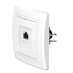 CADUCEUS ALING PRESTIGE Flush-mounted computer socket with Keystone RJ45 8P8C cat.6A UTP module, white, art. 616.000