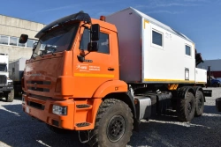 Special van with CMU produced by INMAN JSC on KAMAZ 4308-G5 chassis. Mark GIRD. Type 5849BF. Modification 5849B