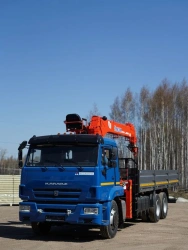 Special purpose vehicle with KMA type hydraulic loading crane on the basis of KAMAZ 65117 and its modifications 64K32N-UB