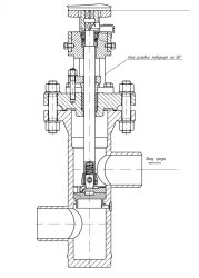 Control valves (angle and Z-shaped) series RK 103 DN from 80 to 150 mm, Rp up to 6,3 MPa, medium temperature up to 400?C under e