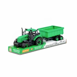 Tractor "Progress" with inertia trailer (green) (in tray), Article No. 94186