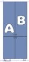 4-door cupboard for storing teaching aids with English letter. (School furniture brand "Interior" series "TDI School")
