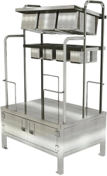 Racks for storage and distribution of cutlery (knives, forks, spoons), tray and bread shipboard SPSsph