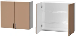 Hinged kitchen cupboard with 2-door dishwasher
