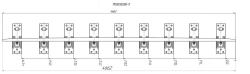Counter rail from profile SP850 with complete set of pads with stop and fastenings for SP t. R65 m 1/11 pr. 2764 (MP 380.00.000-