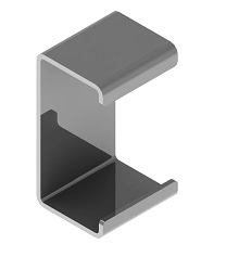 Spacer BSUR 45, with overall dimensions 80x40x45 mm, metal thickness 2,5 mm, stainless steel grade AISI 304.