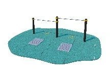 ATM-010 Multilevel stationary crossbars with foot rest for performing the test "Pull-up from hanging on a low bar".