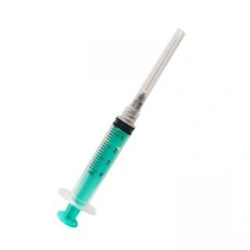 Single-use three-detail sterile injecting syringe with Luer-Lok tip, 4 ml capacity with injection needle