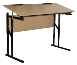 Two-seater adjustable pupil's table with adjustable table top tilt from 0 to 10g, height group from 4 to 6 Model: 2SUR