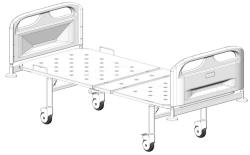 KF2-01-"MSC" (MSC-2102E) - Functional bed, on wheels, plastic backrests, bed - steel sheet, regulation of sections electrically.