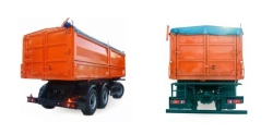 Tipper trailer NEFAZ-8560-04 with axle units manufactured by NEFAZ (axles: 96931-2410005 EP439, 96931-2410006-04, 96931-2410007)
