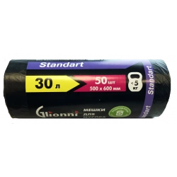 Plastic film bag, trade mark Glionni "STANDART" 30l