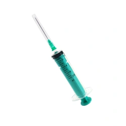 Single-use three-detail sterile injecting syringe with Luer tip, 7.5 ml capacity with injection needle
