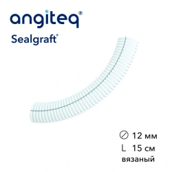 Synthetic knitted linear collagen-coated synthetic blood vessel prosthesis D 12mm L 15cm