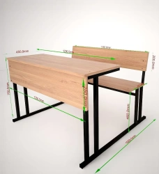 Monoblock two-seater with backrest