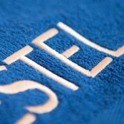 Cotton terry towel with embroidery