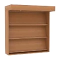 3-shelf hinged display cabinet with lighting module without glass