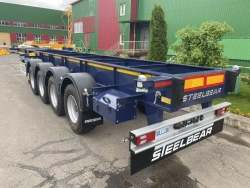 Four-axle semitrailer container carrier model PD-41 of modification PD-41N with axle unit BPW HSFALM 9010-15 V36 61.68.361.147QS