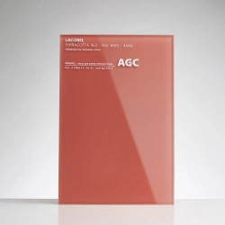 Lacobel Red Terracotta coated sheet glass 6 mm thick