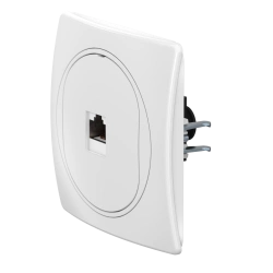 CADUCEUS ALING EON Flush-mounted computer socket with Keystone RJ45 8P8C cat.6 UTP module, white, art. no. E6150.00 (mechanism).