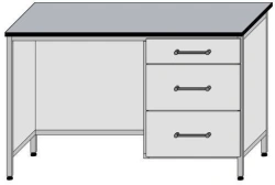 Metal laboratory writing desk