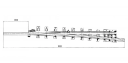 Curved frame rail with straight shank of project H01.011.6000.00