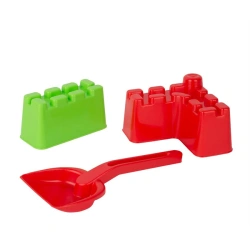 Sand set "Fortress" (2 moulds, trowel, rake)