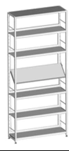 Single-sided shelving unit 880x570x2352 mm