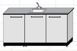 Wooden laboratory washing table