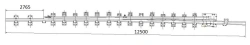 Curved frame rail of P65 type with straight shank of SP525 project