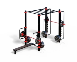 WORKOUT-FIT outdoor gym with barbell for bench presses and squats