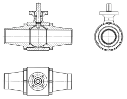 Welded shut-off and regulating ball valve under electric actuator ??? DN 10-150 PN 1,6-8,0 MPa