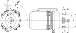 Brake chamber with spring energy accumulator type 20/20 100-3519100-70