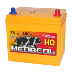 Lead battery for starting piston engines 6ST-75VLA Asia 95D23 "Bear"