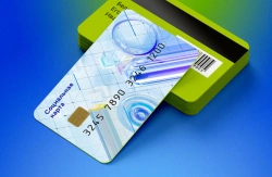 Card for storage and processing of personal data with built-in integrated circuit (OK 13.56/24789)