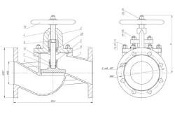 Shut-off flanged bore valve DN 100 PN 16 series 458 (KMIA.491125.003)