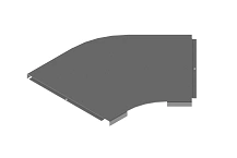 Tray cover for 45 degree angled radius horizontal tray KL 000x000 U45R15, with overall dimensions from 5 mm up to 600 mm
