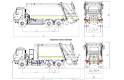 Rear-loading rubbish truck of model MK-4544-G8