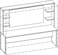 Speech therapy table. Size (mm): 1500x440x1200H. With a mirror and a lamp. (Furniture for kindergartens brand "Interior" series