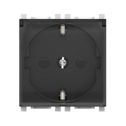 CADUCEUS ALING Experience flush-mounted socket outlet with grounding plug with cover 16A, 250V~, 2M, black (soft touch), art.