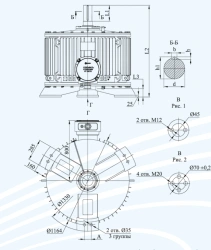 Explosion-proof vertical asynchronous induction motors, vertical series DVVV 560, power more than 75 kW, but not more than 375 k