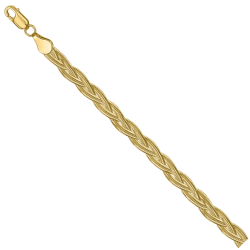 Neck jewellery in gold 585‰ Chain green Almond braid of 3 chains NC17-270 0.35MM 45SM 14.94G