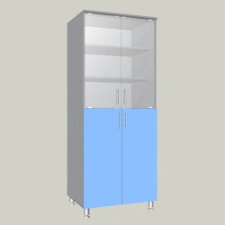 General-purpose cupboard with two glass doors model MSHS-3