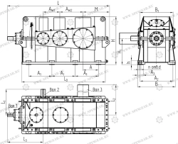 Bevel-cylindrical horizontal reducer R-63SP