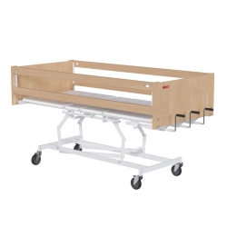 MEGI Spin 6 Functional medical bed with mechanical height adjustment (screw mechanism), wooden backrests, d