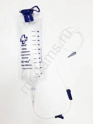 Gravity enteral feeding administration kit with 1000ml bag
