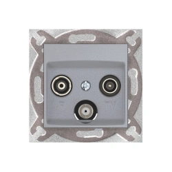 CADUCEUS ALING PRESTIGE Flush-mounted TV/FM/SAT antenna outlet, silver, Art. no. 6012S.S (mechanism). 6012S.S (mechanism)